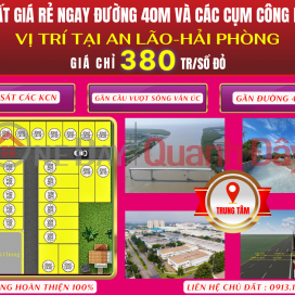 Open for sale red book land plot near 2 large industrial parks An Lao Hai Phong. Price 380 million\/lot _0