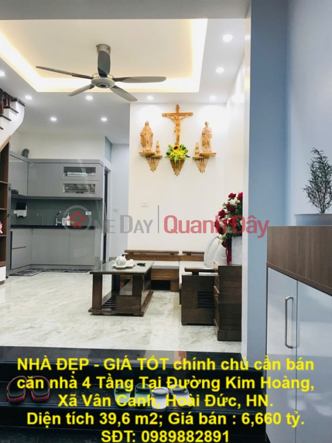 BEAUTIFUL HOUSE - GOOD PRICE, owner needs to sell a 4-storey house at Kim Hoang Street, Van Canh Commune, Hoai Duc, Hanoi. _0