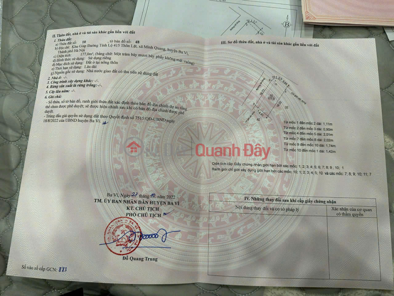 Property Search Vietnam | OneDay | Residential | Sales Listings, BEAUTIFUL LAND - GOOD PRICE - Need to sell 4 lots of land in the auction area in Lat village, Minh Quang commune, Ba Vi district, Hanoi city