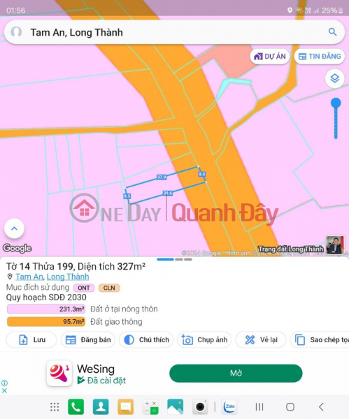 Property Search Vietnam | OneDay | Nhà ở, Niêm yết bán, ĐẤT ĐẸP - GIÁ TỐT - Chính Chủ Cần Bán Lô Đất Mặt Tiền Đường Chính Xã Tam An, Long Thành, Đồng Nai
