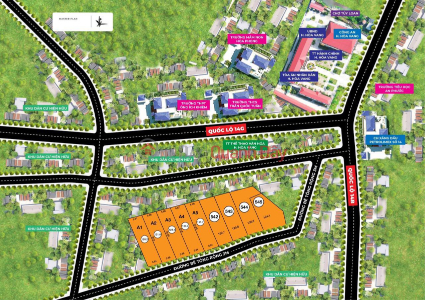 Property Search Vietnam | OneDay | Sales Listings | Selling 241m2 of residential land completely near Hoa Vang District Administrative Center, 500m from National Highway 14B
