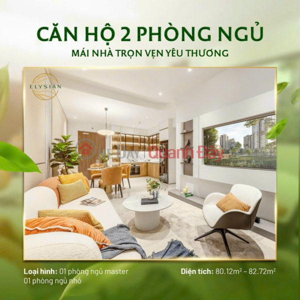 TOÀN CẢNH BỘ SƯU TẬP CÁC CĂN HỘ “TỔ ẤM GIỮA MIỀN XANH” TẠI ELYSIAN Việt Nam, Bán đ 3 tỷ