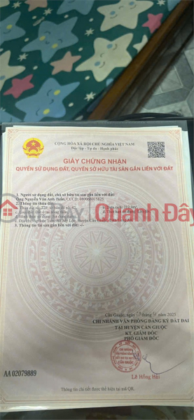 ĐẤT ĐẸP – GIÁ ĐẦU TƯ - CẦN BÁN NHANH LÔ ĐẤT TẠI Xã Mỹ Lộc, Huyện Cần Giuộc, Long An, Việt Nam | Bán đ 1,65 tỷ