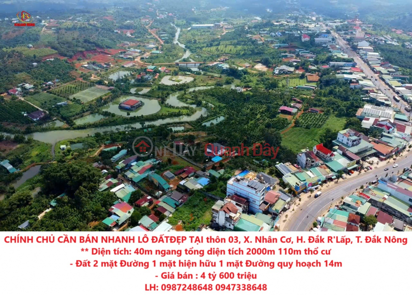 OWNER NEEDS TO QUICKLY SELL A BEAUTIFUL LOT OF LAND IN Hamlet 03, Nhan Co Commune, Dak R'Lap District, Dak Nong Province Sales Listings