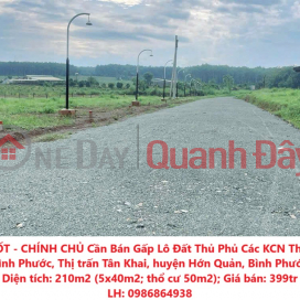 ĐẤT ĐẸP - GIÁ TỐT - CHÍNH CHỦ Cần Bán Gấp Lô Đất Thủ Phủ Các KCN Thị Xã Chơn Thành, Bình Phước _0