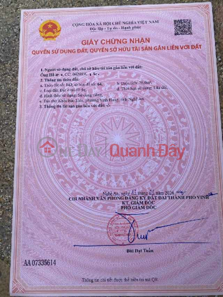 bán 2 lô đất xóm bắc liên nghi liên Niêm yết bán