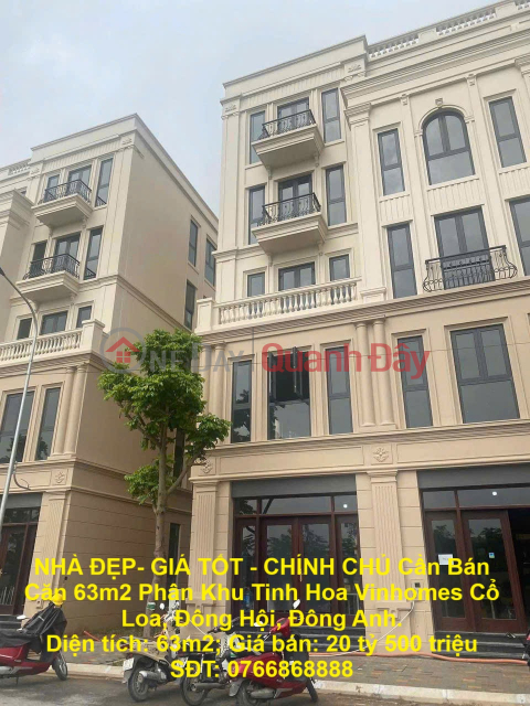 BEAUTIFUL HOUSE - GOOD PRICE - OWNER Need to sell 63m2 apartment in Vinhomes Co Loa Elite Subdivision, Dong Hoi, Dong Anh. _0