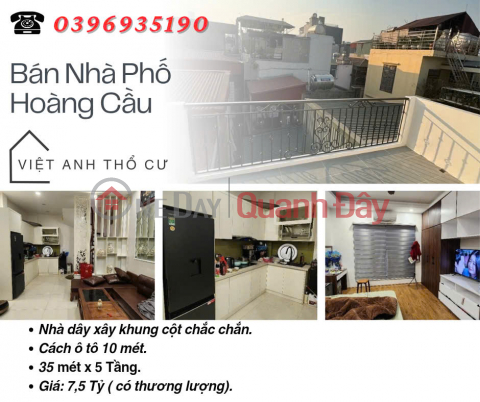 House for sale on Hoang Cau Street, Prime Location, Solidly Built, 35mx5T, Price: 7.5 Billion, Contact: 0396935190 _0