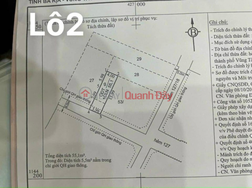 For sale 2 plots of land next to each other, soviet Nghe Tinh street, Thang Tam street, tpvt, Vietnam | Sales | ₫ 4.6 Billion