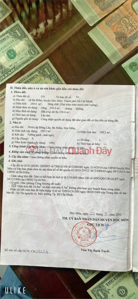 OWNER - URGENT SALE OF SINGLE-STORY HOUSE at Alley 33, Nguyen Thi Hue Street, Ba Diem Commune, Hoc Mon District, Ho Chi Minh City _0