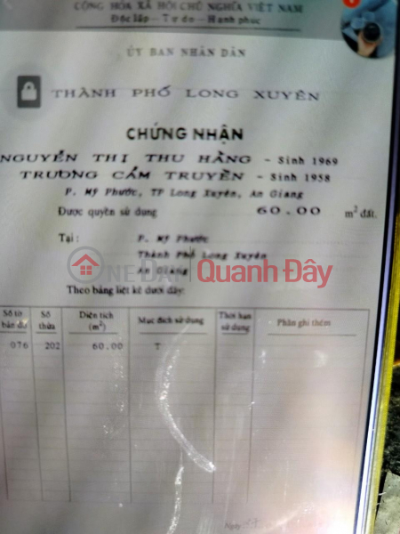 Owner Needs to sell a lot in a nice location at Dong Thinh 6, My Phuoc Ward, Long Xuyen City, An Giang | Vietnam Sales | đ 3.5 Billion