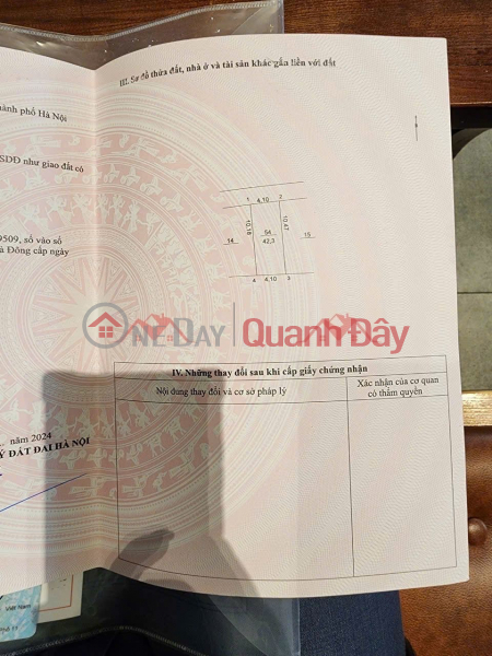 đ 2.8 Billion, OWNER SELLS 42.3M2 LAND LOT IN BIEN GIANG-CHUONG MY WARD-HANOI