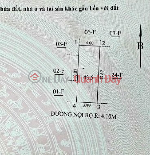 Bán Đất Cổ Nhuế 2, Bắc Từ Liêm _oto vào nhà_ 43,5m _ MT: 4m_ sổ vuông vắn_ko quy hoạch _0