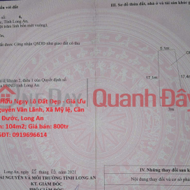 Act fast to own this beautiful plot of land at a special price on Nguyen Van Lanh Street, My Le Commune, Can Duoc District, Long An Province. _0