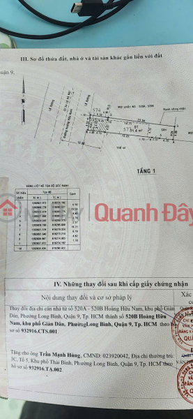 đ 14 tỷ Chính Chủ Bán Nhà Cấp 4, Diện Tích 124m2 Tại 520 Hoàng Hữu Nam, phường Long Bình, Quận 9, TPHCM