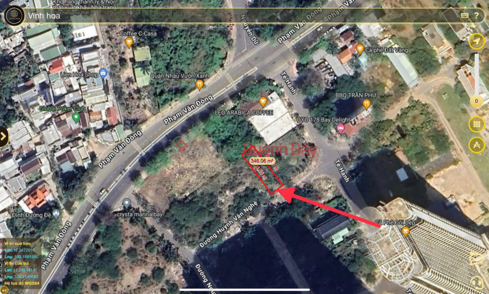 Property Search Vietnam | OneDay | Residential, Sales Listings, Villa land for sale lot 80 Huynh Van Nghe street, Vinh Hoa new urban area, Vinh Hoa ward, Nha Trang 346.1m2 (10m wide)