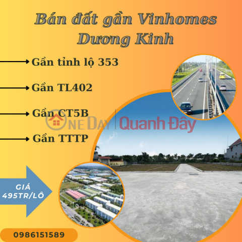 bán lô đất gần khu đô thị cao cấp nhất Hải Phòng Vinhomes Dương Kinh. giá siêu rẻ 495Tr/Lô. _0