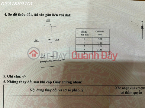 Selling a prime plot of land on Le Van Huu Street, Thong Nhat Ward, Gia Lai Province, area 217.6m2, ideal for investment. _0