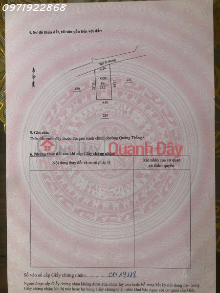 OWNER URGENTLY NEEDS TO SELL LAND LOT OF 75.2m² IN DONG QUANG WARD, THANH HOA CITY - PRICE ONLY 1.35 BILLION Sales Listings