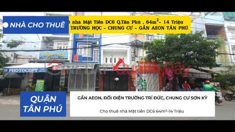 House for rent, DC6 street frontage, 64m² - 14 million VND - Opposite school and apartment building. _0