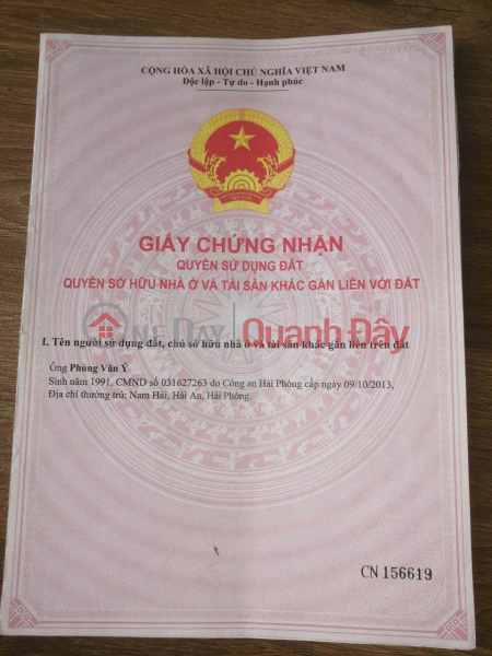 Property Search Vietnam | OneDay | Residential | Sales Listings Selling a 65.6m2 plot of land in the Nam Hai 1 Resettlement Area - Hai An District - Hai Phong.
