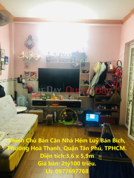 Chính Chủ Bán Căn Nhà Hẻm Luỹ Bán Bích, Phường Hoà Thạnh, Quận Tân Phú, TPHCM. Niêm yết bán