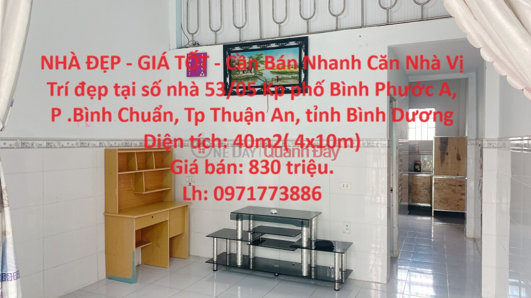 NHÀ ĐẸP - GIÁ TỐT - Cần Bán Nhanh Căn Nhà Vị Trí đẹp tại phường Bình Chuẩn, TP Thuận An Niêm yết bán