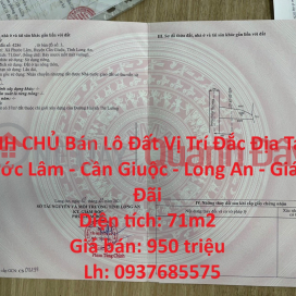 FOR SALE Plot of Land in Prime Location In Phuoc Lam Commune - Can Giuoc - Long An - Special Price _0