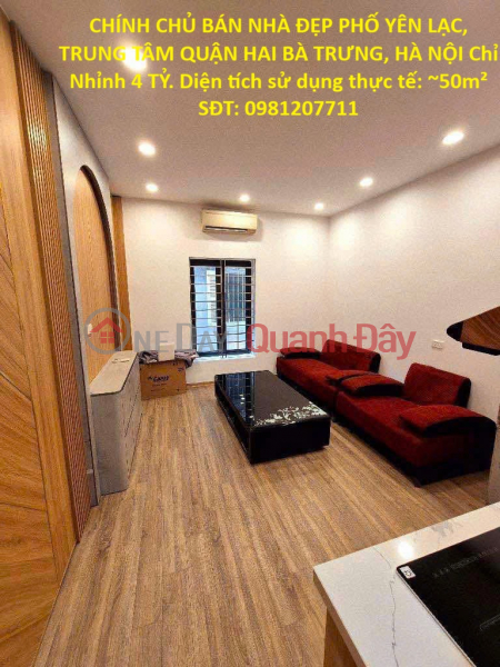OWNER SELLING BEAUTIFUL HOUSE ON YEN LAC STREET, CENTER OF HAI BA TRUNG DISTRICT, HANOI. Just over 4 BILLION VND. Sales Listings