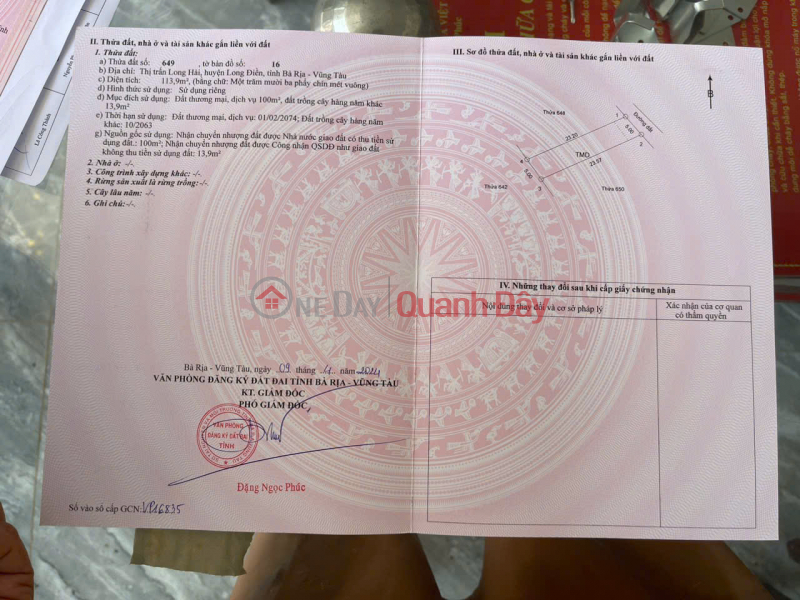 đ 2,5 tỷ Cần Bán 1 Căn Nhà Duy Nhất - Nằm Trên Đường Lê Duẩn, Long Hải - Gần biển, chợ, trường học
