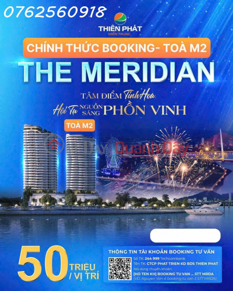 CHÍNH THỨC NHẬN BOOKING TÒA M2 THE MERIDIAN Niêm yết bán