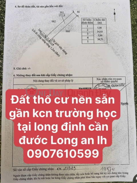 Chính chủ bán 14 lô đất nền tại Ấp 5, Long Cang, Tây Ninh - Diện tích từ 159m2, giá từ 795 triệu _0