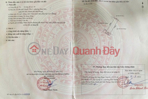 Bán đất Quyết Tiến 2 Hợp Đức Đồ Sơn giá đầu tư hiếm dưới 1 tỷ ZALO 0567 222 555 _0