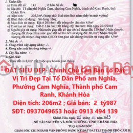 ĐẤT SIÊU ĐẸP- Chính Chủ Cần Bán Lô Đất Vị Trí Đẹp Tại Phường Cam Nghĩa, Thành phố Cam Ranh _0