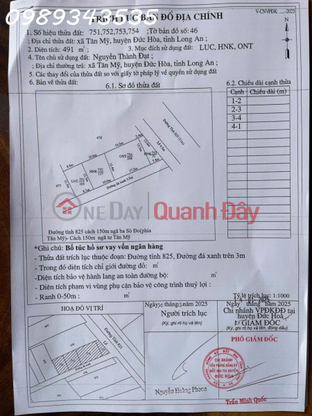 Bán đất mặt tiền đường ĐT 825, Tân Mỹ, Đức Hòa, Long An, DT 480m2, giá đầu tư | Việt Nam | Bán đ 10,2 tỷ