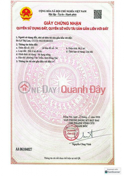 Property Search Vietnam | OneDay | Nhà ở | Niêm yết bán | Bán nhà sổ riêng chính chủ gần khu du lịch Bửu Long, Phường Tân Triều, Đồng Nai