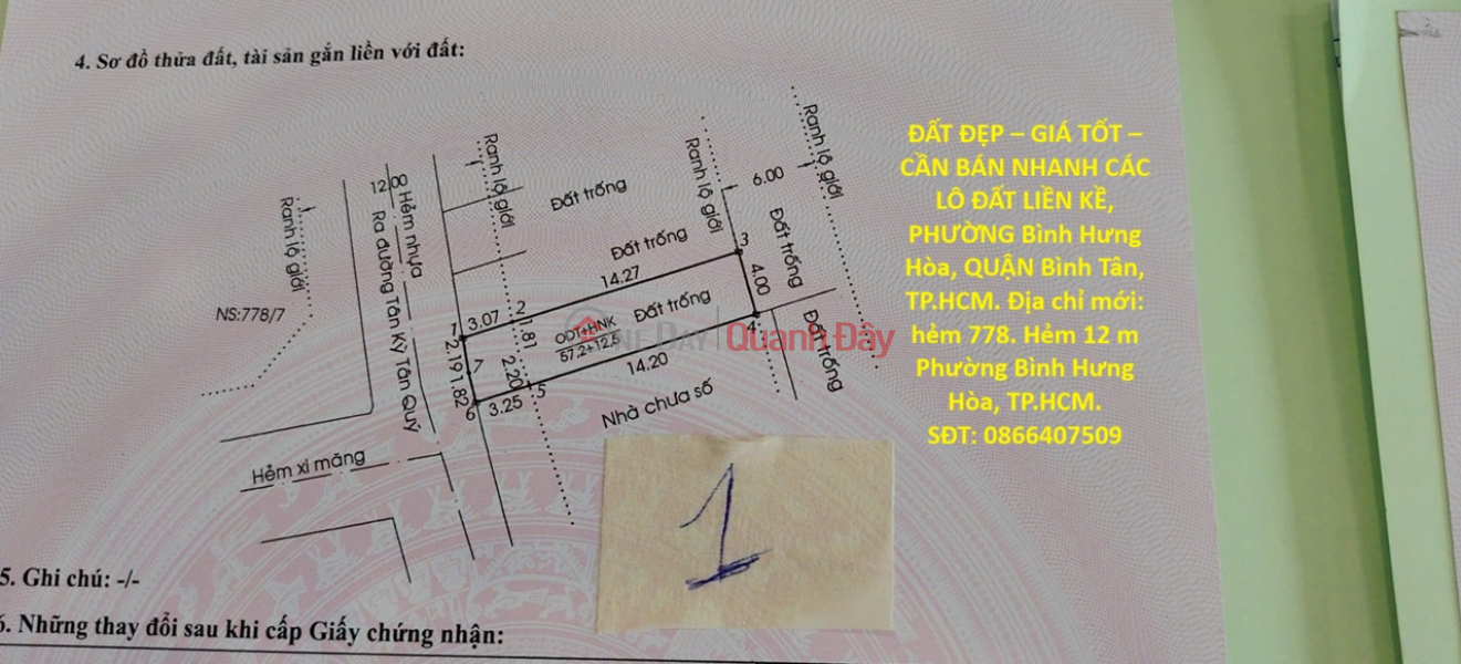 PRIME LAND – GREAT PRICE – URGENT SALE OF ADJACENT LAND PLOTS IN BINH HUNG HOA WARD, BINH TAN DISTRICT, HO CHI MINH CITY Sales Listings