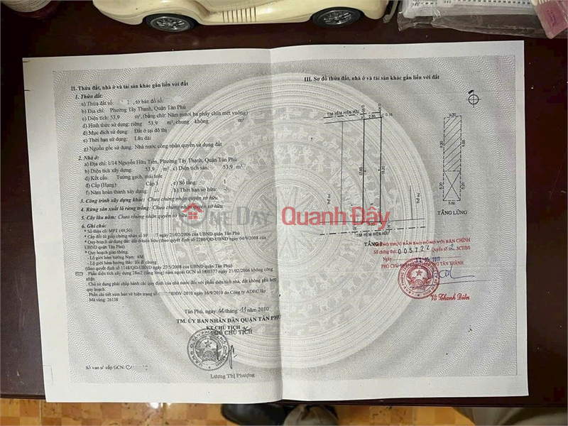 Property Search Vietnam | OneDay | Residential | Sales Listings | Social housing near Nguyen Huu Tien frontage, behind TOYOTA Company - 54m2, only 4.95 billion