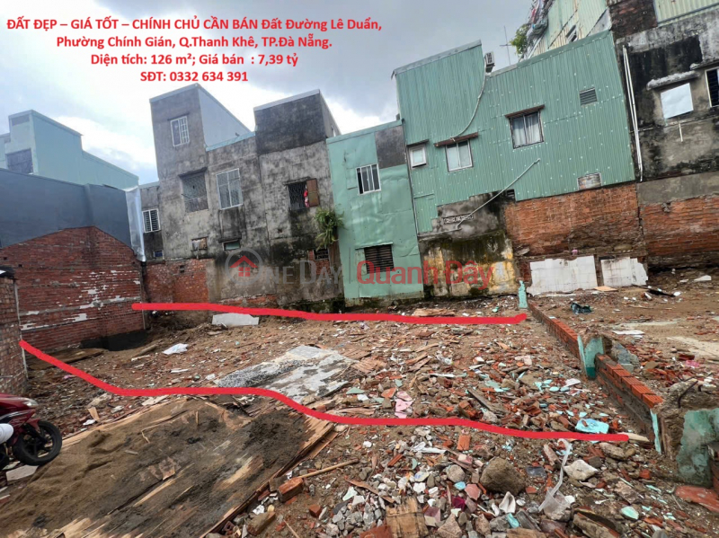 PRIME LAND – GOOD PRICE – OWNER SELLING Land on Le Duan Street, Chinh Gian Ward, Thanh Khe District, Da Nang City. Sales Listings