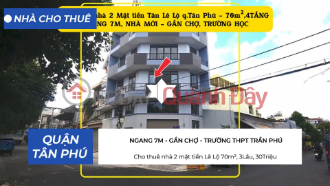 House for rent with 2 frontages on Le Lo, 70m², 3 floors, 30 million - 7m wide _0