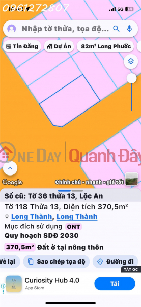 A prime property - Corner plot with two frontages on one of the largest main roads in Loc An Resettlement Area, area 370.5m2. Vietnam, Sales, đ 36.4 Million