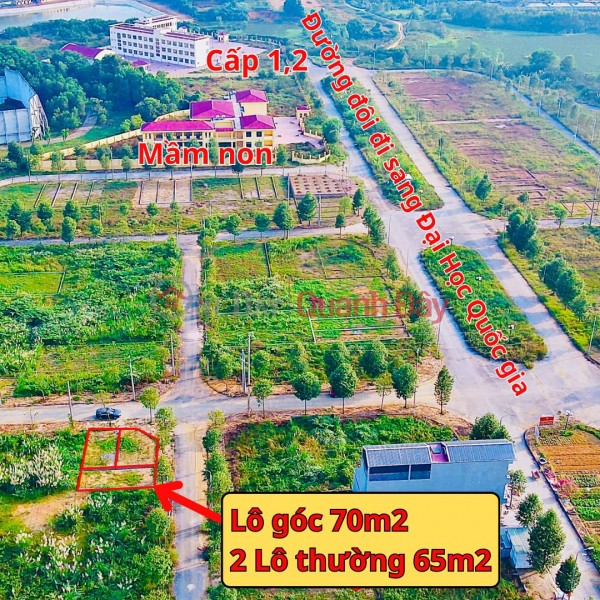 CHÍNH CHỦ bán lô GÓC 70m2 tại khu TĐC Đại Học Quốc Gia Hòa Lạc Niêm yết bán