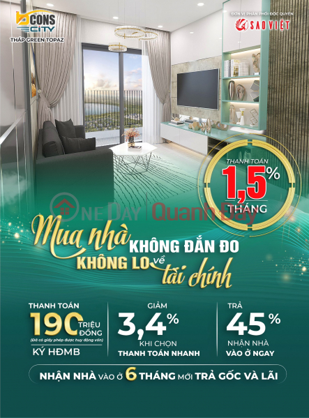 đ 1,7 tỷ CĂN HỘ 53M2 2PN/2WC BCONS CITY LÀNG ĐẠI HỌC QUỐC GIA