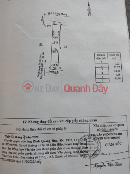 Property Search Vietnam | OneDay | Nhà ở, Niêm yết bán, Đất Đẹp - Giá Tốt - Chính Chủ Cần Bán Lô Đất Vị Trí Đẹp Tại Thị Trấn Liên Nghĩa , Đức Trọng Lâm Đồng