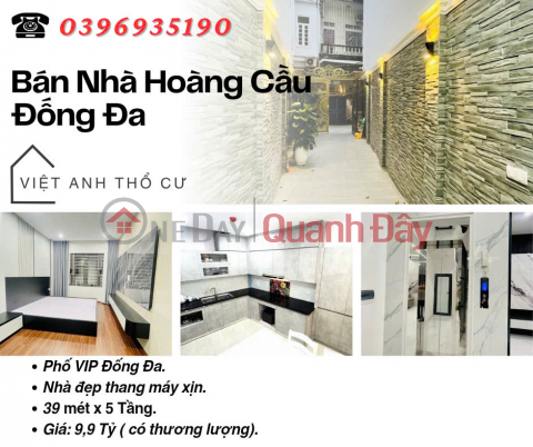 Bán nhà Phố Hoàng Cầu, Vị Trí Trung Tâm, Nhà Mới, Gần Hồ, 39mx5T, Giá: 9.9 Tỷ, Lh: 0396935190. _0