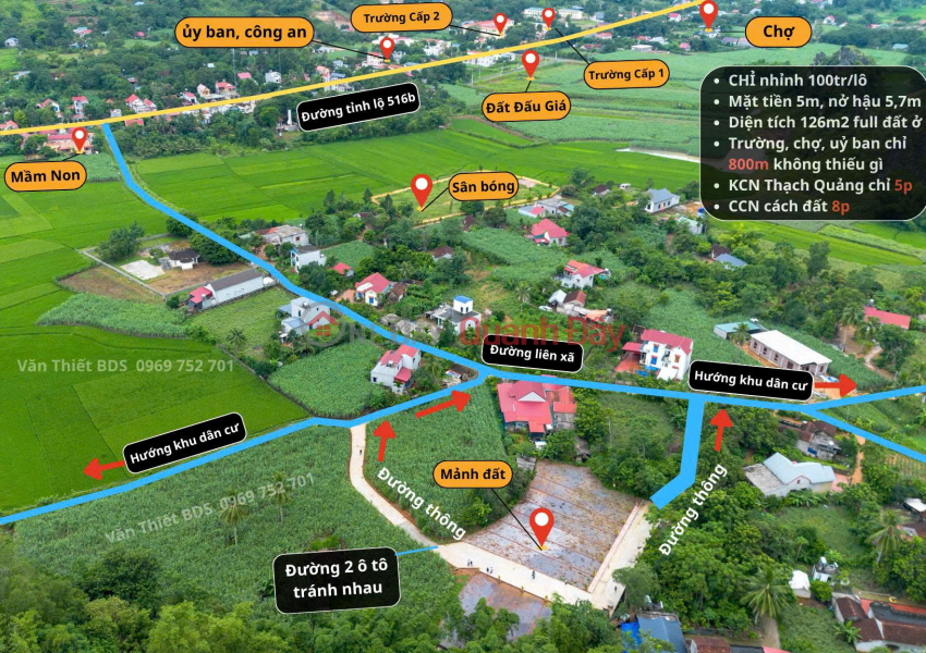 Owner selling 2 plots of land in Thanh Vinh, Thanh Hoa - Fully residential land, ready title deeds, only 160 million VND per plot. Sales Listings