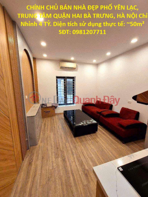 OWNER SELLING BEAUTIFUL HOUSE ON YEN LAC STREET, CENTER OF HAI BA TRUNG DISTRICT, HANOI. Just over 4 BILLION VND. _0