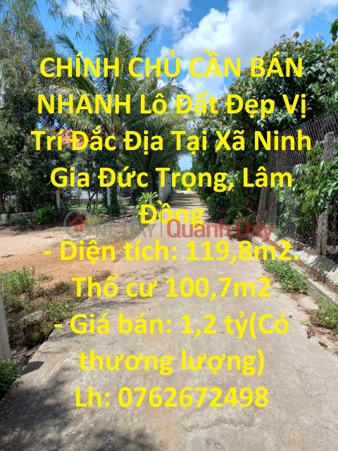 GENERAL FOR SALE QUICKLY Beautiful Land Lot Great Location In Ninh Gia Duc Trong Commune, Lam Dong _0