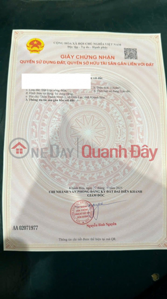 LAND LOT FOR SALE ON CAR ROAD, GROUP 4, DIEN LAC, 114m2, PRICE ONLY 820 million (Negotiable) Sales Listings