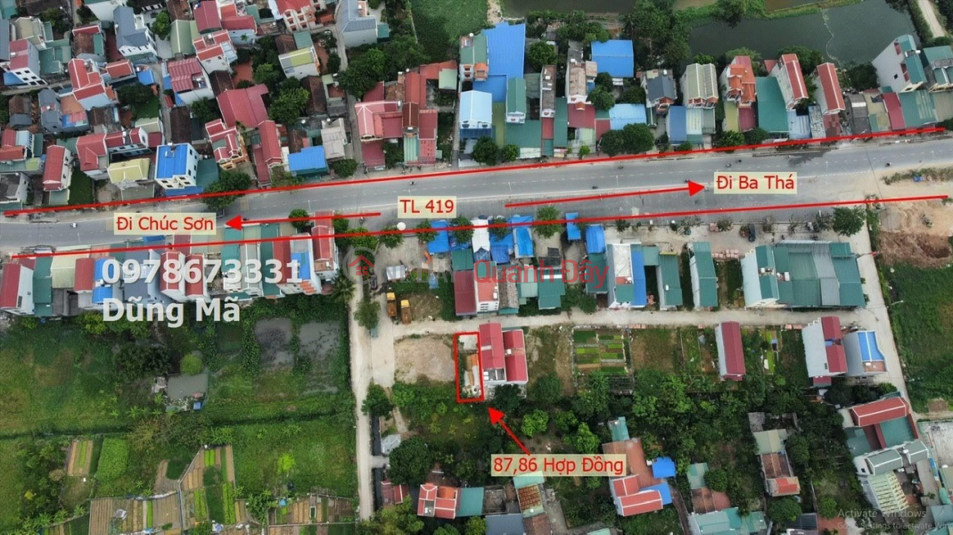 BÁN LÔ ĐẤT 87,67M TẠI TL419 HỢP ĐỒNG-CHƯƠNG MỸ Niêm yết bán